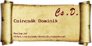 Csincsák Dominik névjegykártya