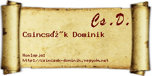 Csincsák Dominik névjegykártya