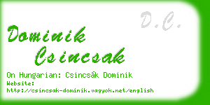 dominik csincsak business card