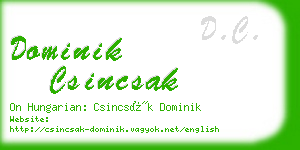 dominik csincsak business card